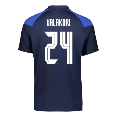 Femme Équipe de Finlande de football Maillot Onni Valakari #24 Tenues Extérieur Bleu Foncé 2021