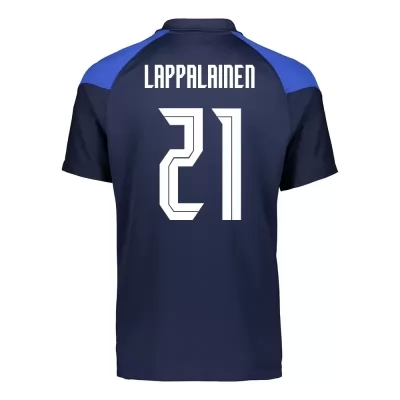 Femme Équipe de Finlande de football Maillot Lassi Lappalainen #21 Tenues Extérieur Bleu Foncé 2021