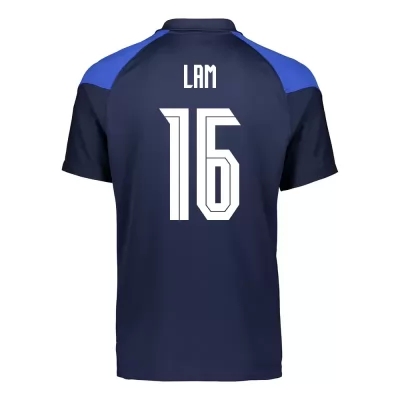 Femme Équipe de Finlande de football Maillot Thomas Lam #16 Tenues Extérieur Bleu Foncé 2021