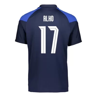 Femme Équipe de Finlande de football Maillot Nikolai Alho #17 Tenues Extérieur Bleu Foncé 2021