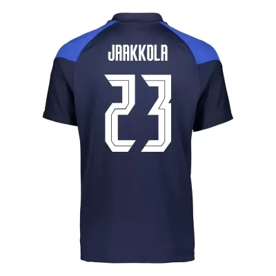 Femme Équipe de Finlande de football Maillot Anssi Jaakkola #23 Tenues Extérieur Bleu Foncé 2021