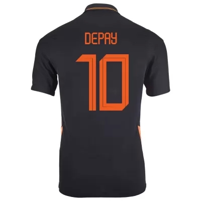 Enfant Équipe des Pays-Bas de football Maillot Memphis Depay #10 Tenues Extérieur Noir 2021