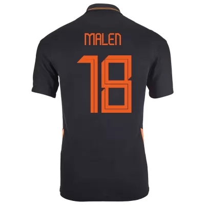 Homme Équipe des Pays-Bas de football Maillot Donyell Malen #18 Tenues Extérieur Noir 2021