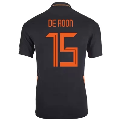 Femme Équipe des Pays-Bas de football Maillot Marten de Roon #15 Tenues Extérieur Noir 2021