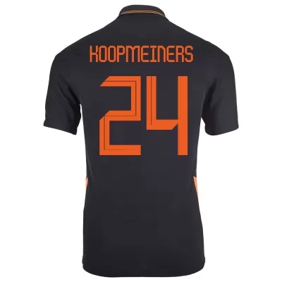 Enfant Équipe des Pays-Bas de football Maillot Teun Koopmeiners #24 Tenues Extérieur Noir 2021
