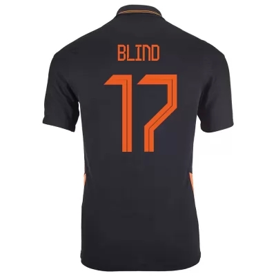 Enfant Équipe des Pays-Bas de football Maillot Daley Blind #17 Tenues Extérieur Noir 2021