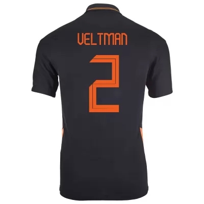 Femme Équipe des Pays-Bas de football Maillot Joël Veltman #2 Tenues Extérieur Noir 2021