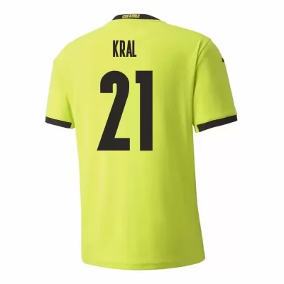 Femme Équipe de Tchéquie de football Maillot Alex Kral #21 Tenues Extérieur Vert Clair 2021