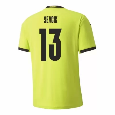 Femme Équipe de Tchéquie de football Maillot Petr Sevcik #13 Tenues Extérieur Vert Clair 2021