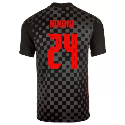 Femme Équipe de Croatie de football Maillot Domagoj Bradaric #24 Tenues Extérieur Noir Gris 2021
