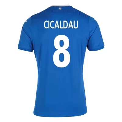 Femme Équipe de Roumanie de football Maillot Alexandru Cicaldau #8 Tenues Extérieur Bleu 2021