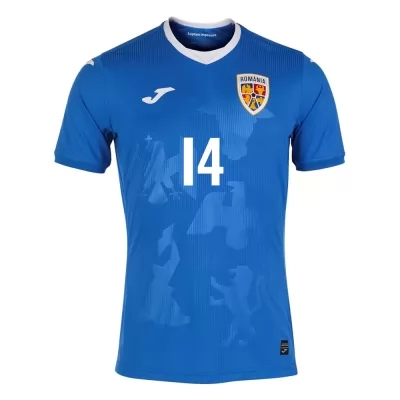 Femme Équipe de Roumanie de football Maillot Ianis Hagi #14 Tenues Extérieur Bleu 2021