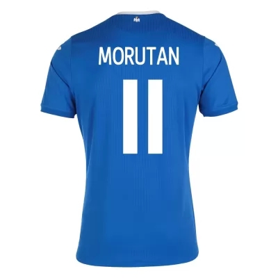 Femme Équipe de Roumanie de football Maillot Olimpiu Morutan #11 Tenues Extérieur Bleu 2021