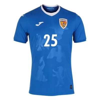 Femme Équipe de Roumanie de football Maillot Alexandru Baluta #25 Tenues Extérieur Bleu 2021