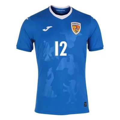 Femme Équipe De Roumanie De Football Maillot Andrei Vlad #12 Tenues Extérieur Bleu 2021