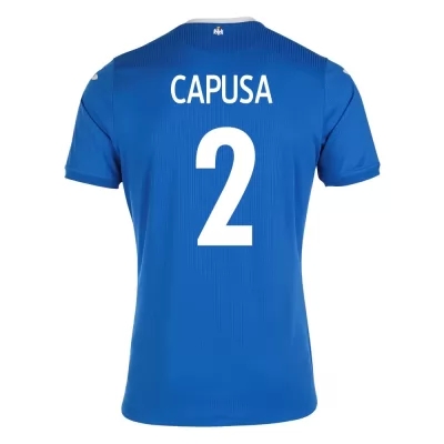 Femme Équipe De Roumanie De Football Maillot Tiberiu Capusa #2 Tenues Extérieur Bleu 2021