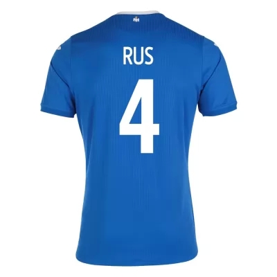 Femme Équipe de Roumanie de football Maillot Adrian Rus #4 Tenues Extérieur Bleu 2021
