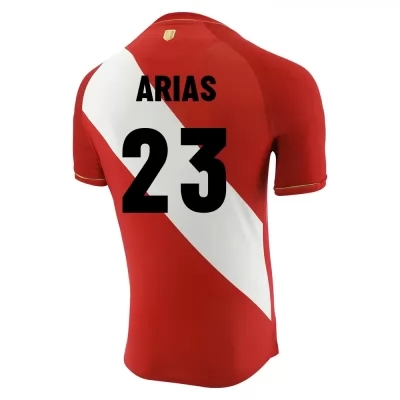 Femme Équipe du Pérou de football Maillot Alexis Arias #23 Tenues Extérieur Rouge Blanc 2021