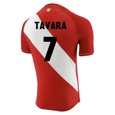 Femme Équipe du Pérou de football Maillot Martin Tavara #7 Tenues Extérieur Rouge Blanc 2021