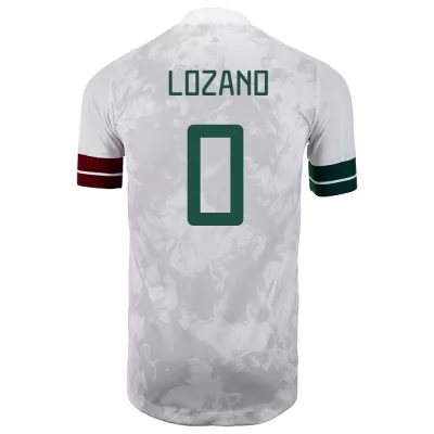 Homme Équipe du Mexique de football Maillot Hirving Lozano #0 Tenues Extérieur Blanc Noir 2021