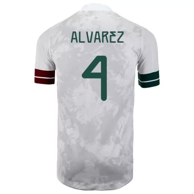 Homme Équipe du Mexique de football Maillot Edson Alvarez #4 Tenues Extérieur Blanc Noir 2021