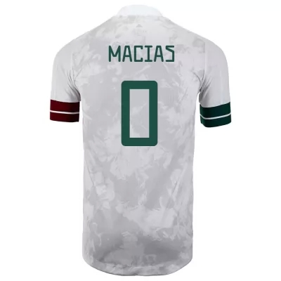 Enfant Équipe du Mexique de football Maillot Jose Macias #0 Tenues Extérieur Blanc Noir 2021