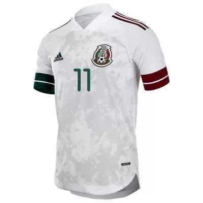 Femme Équipe du Mexique de football Maillot Alan Pulido #11 Tenues Extérieur Blanc Noir 2021
