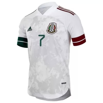 Femme Équipe du Mexique de football Maillot Orbelin Pineda #7 Tenues Extérieur Blanc Noir 2021