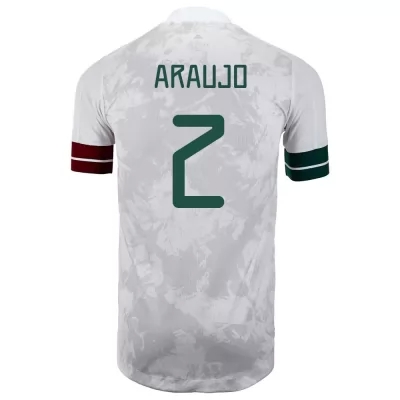 Enfant Équipe du Mexique de football Maillot Nestor Araujo #2 Tenues Extérieur Blanc Noir 2021
