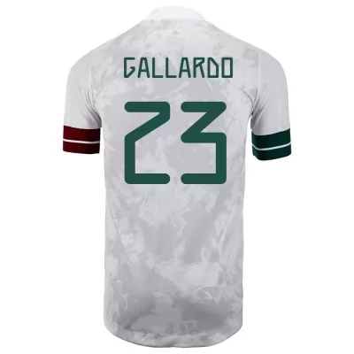 Femme Équipe du Mexique de football Maillot Jesus Gallardo #23 Tenues Extérieur Blanc Noir 2021