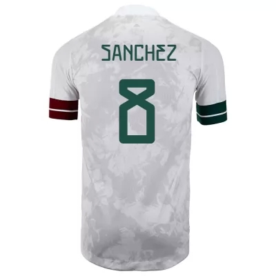 Femme Équipe du Mexique de football Maillot Jorge Sanchez #8 Tenues Extérieur Blanc Noir 2021