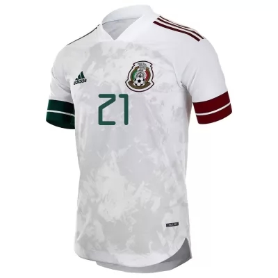 Femme Équipe du Mexique de football Maillot Luis Rodriguez #21 Tenues Extérieur Blanc Noir 2021