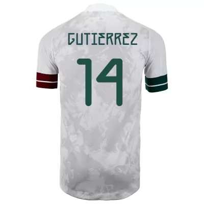 Enfant Équipe du Mexique de football Maillot Erick Gutierrez #14 Tenues Extérieur Blanc Noir 2021