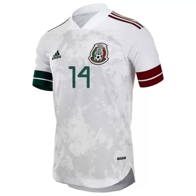 Femme Équipe du Mexique de football Maillot Erick Gutierrez #14 Tenues Extérieur Blanc Noir 2021