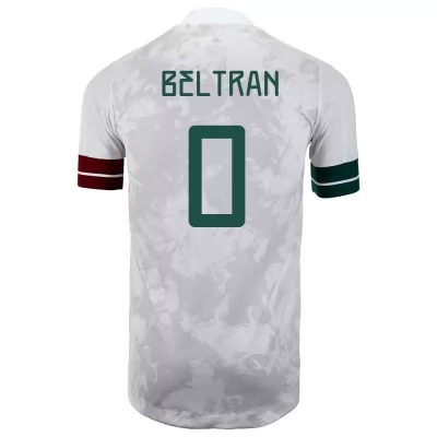 Femme Équipe du Mexique de football Maillot Fernando Beltran #0 Tenues Extérieur Blanc Noir 2021