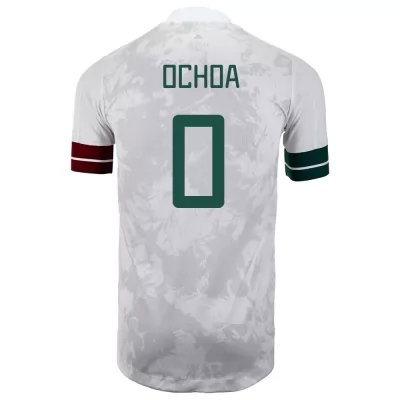 Homme Équipe du Mexique de football Maillot Guillermo Ochoa #0 Tenues Extérieur Blanc Noir 2021