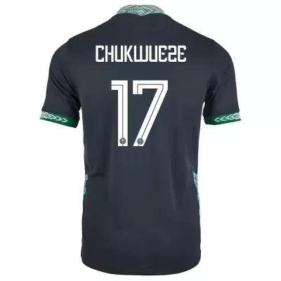 Femme Équipe du Nigeria de football Maillot Samuel Chukwueze #17 Tenues Extérieur Noir 2021