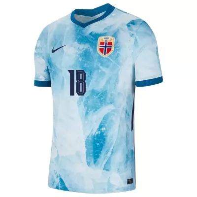Femme Équipe de Norvège de football Maillot Fredrik Midtsjo #18 Tenues Extérieur Bleu Clair 2021