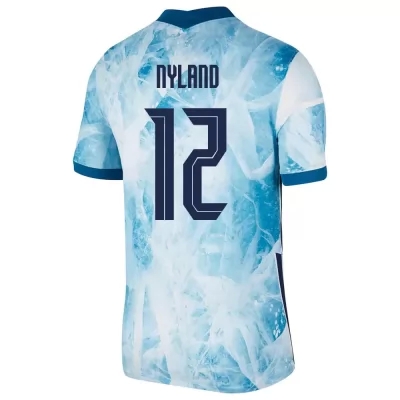 Femme Équipe de Norvège de football Maillot Orjan Nyland #12 Tenues Extérieur Bleu Clair 2021