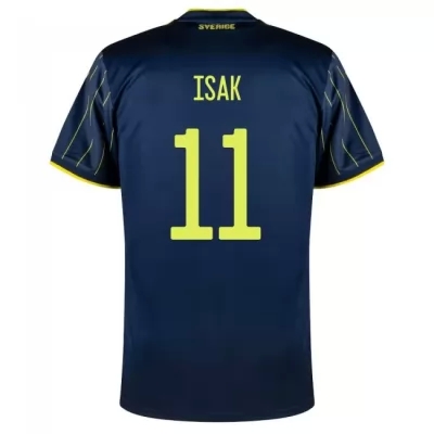 Femme Équipe de Suède de football Maillot Alexander Isak #11 Tenues Extérieur Bleu Foncé 2021