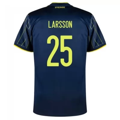 Femme Équipe de Suède de football Maillot Jordan Larsson #25 Tenues Extérieur Bleu Foncé 2021