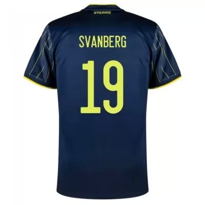 Femme Équipe de Suède de football Maillot Mattias Svanberg #19 Tenues Extérieur Bleu Foncé 2021