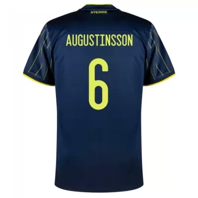 Femme Équipe de Suède de football Maillot Ludwig Augustinsson #6 Tenues Extérieur Bleu Foncé 2021