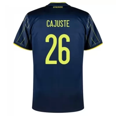 Femme Équipe de Suède de football Maillot Jens Cajuste #26 Tenues Extérieur Bleu Foncé 2021