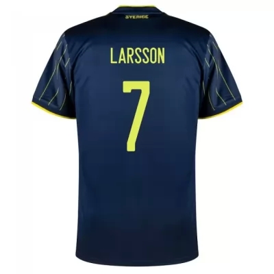 Femme Équipe de Suède de football Maillot Sebastian Larsson #7 Tenues Extérieur Bleu Foncé 2021