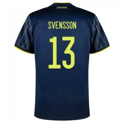 Femme Équipe De Suède De Football Maillot Gustav Svensson #13 Tenues Extérieur Bleu Foncé 2021