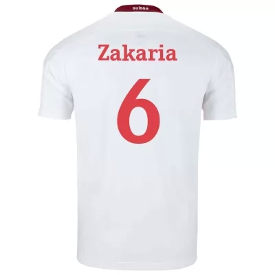 Femme Équipe de Suisse de football Maillot Denis Zakaria #6 Tenues Extérieur Blanc 2021