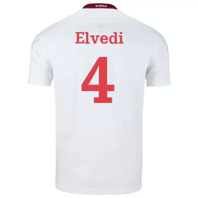 Femme Équipe de Suisse de football Maillot Nico Elvedi #4 Tenues Extérieur Blanc 2021