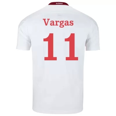 Femme Équipe de Suisse de football Maillot Ruben Vargas #11 Tenues Extérieur Blanc 2021