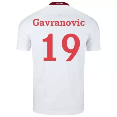 Femme Équipe de Suisse de football Maillot Mario Gavranovic #19 Tenues Extérieur Blanc 2021